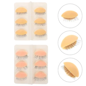 6 Paar Silikon Kopf Modell Wimperntraining Realistische Augenlider für Extensions - Bild 1 von 12