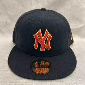 New Era 59Fifty New York Yankees Hemp Black/Orange Colorpack Hat Size 7 3/8 - Picture 1 of 6