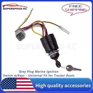 "NEW Grey Plug Marine Ignition Switch w/Keys - Universal Fit for Tracker Boats" - Picture 1 of 11