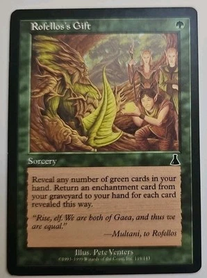 MTG Magic The Gathering Card Rofellos's Gift Sorcery Green Urza's Destiny  - Image 1 of 2