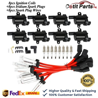 8pcs Ignition Coil Pack UF262 with Spark Plug and Wire For Chevy GMC Hummer H2 Foto 1 de 4