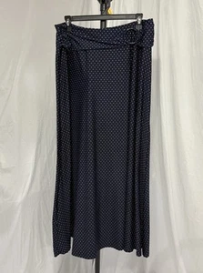 Robert Louis Navy And White Polka Dot Maxi Skirt Size XL - Picture 1 of 10