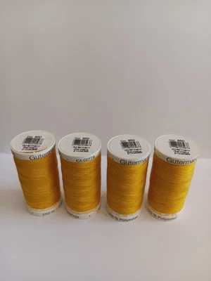 4 Carretes Gutermann 100% Poliéster Hilo Color Vara Dorada 274 Yardas Col.580 Foto 1 de 4