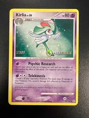 Pokemon Kirlia 53/132 Secret Wonders Prerelease STAFF Promo Holofoil NM!! - Image 1 of 4