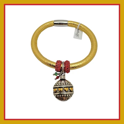 Pulsera con dije BRIGHTON GOLD WOODSTOCK con dije de adorno y cuentas brillantes rojas nueva con etiquetas Foto 1 de 4