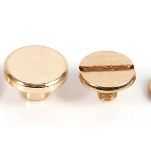 Hot (8mm)10 Sets Brass Button Stud Screw Nail Screwback For Clothing Leather - Picture 1 of 22