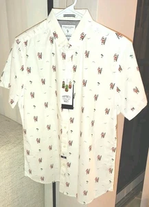 Denim & Flower Ricky Singh Mens Shirt Sz S Santa Christmas Novelty Hawaiian  - Picture 1 of 6