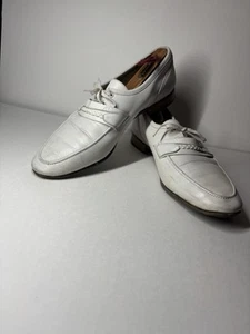 Zapatos italianos blancos vintage Gino Dante para hombre 10 D hechos en Italia - Imagen 1 de 14