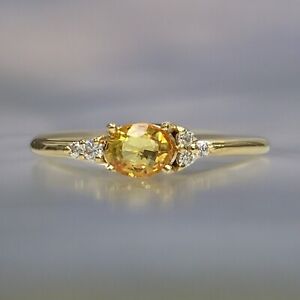 Stunning Yellow Sapphire Cluster Engagement Ring: Elegant for Anniversary Gifts