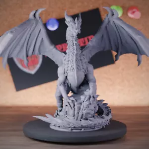 Ancient Black Dragon Miniature BBEG Boss Dungeons and Dragons Mini DnD 5e - Picture 1 of 8
