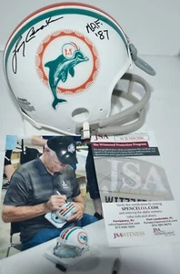 LARRY CSONKA SIGNED 1972 CUSTOM FACE MASK MINI HELMET MIAMI DOLPHINS HOF 87 JSA - Picture 1 of 7
