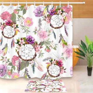 Dream Circle Waterproof Bathroom Polyester Shower Curtain Liner Water Resistant - Bild 1 von 8