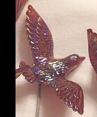 Lote de 9 decoraciones para pájaros pequeños magenta iridiscente, ideal para pasteles alambres florales Foto 1 de 2