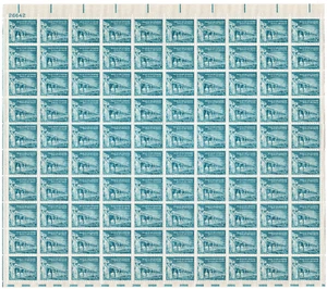 Scott #1031A Palace of Governors Santa Fe Sheet of 50 Stamps - MNH P#26642 (UL) - Picture 1 of 2