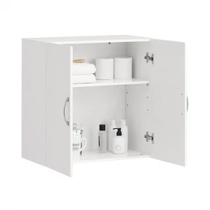 SoBuy® Kitchen Bathroom Wall Storage Cabinet Unit with Doors,White,FRG231-W,UK - Picture 1 of 9