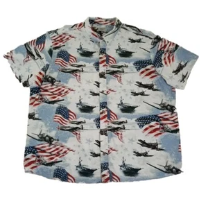 Camisa profesional American Legend Bass para hombre 3XL con botones de algodón bandera patriótica aviones - Imagen 1 de 13