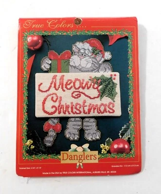 Kit de punto de cruz colgante de Navidad Meowy conjunto artesanal bordado por colores verdaderos Foto 1 de 4