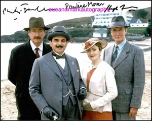 Philip Jackson Hugh Fraser Pauline Moran Trío Poirot Autógrafo Firmado UACC RD 96 - Imagen 1 de 1