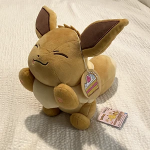 Pokemon Plush Eevee Enjoy Your Cafe Time W/ Tag Japanese 10.5" Bandai Spirits - Picture 1 of 7