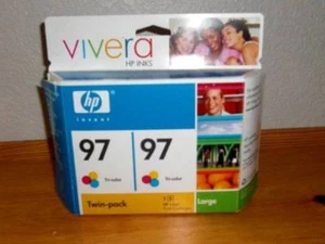 Cartuchos de impresión tricolor por inyección de tinta HP ~ paquete doble 97 - Imagen 1 de 2