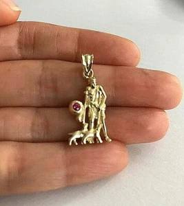 10K Solid Gold Saint Lazarus Pendant - 1.1" 10K Solid Gold San Lazaro - G21 - Picture 1 of 7