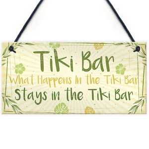 Tiki Bar Accessories Home Garden Bar Plaque Pub Bar Kitchen Man Cave Sign GIFTS - Picture 1 of 9