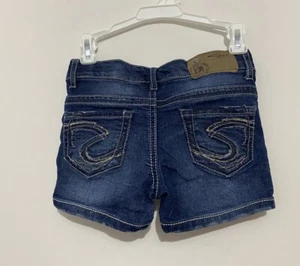 Silver Lacy Jean Shorts Size 4 - Picture 1 of 3