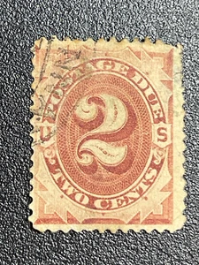 Scott J16 1884 2c Red Brown Postage Due Used F-VF No Gum Cat $80 - Picture 1 of 2