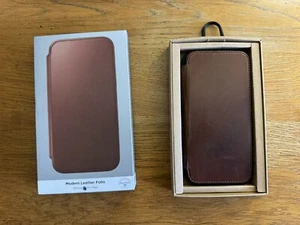 Nomad Modern Leather Folio Case For iPhone 13 Pro Max - Rustic Brown - Zdjęcie 1 z 4
