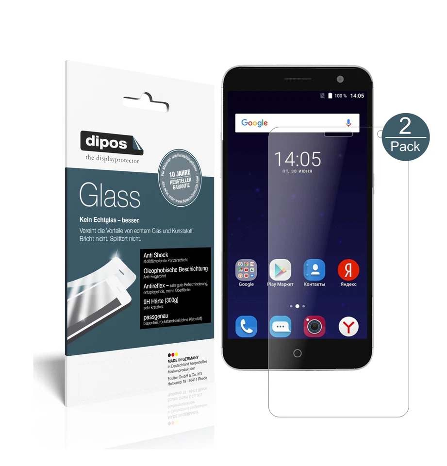 2x Protector de Pantalla para ZTE Blade V7 Plus Cristal Flexible Mate 9H dipos Foto 1 de 4