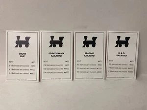 Monopoly Replacement Pcs 2013 RAILROAD PROPERTY CARDS Reading B&O Pa Short Line - Picture 1 of 2
