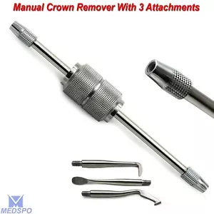 Removedor de corona manual con 3 puntas extracción de puente restauración instrumentos dentales - Imagen 1 de 5