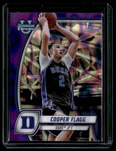2024-25 Bowman University Chrome - Cooper Flagg #16 Purple Lava Refractor (RC) - Bild 1 von 2