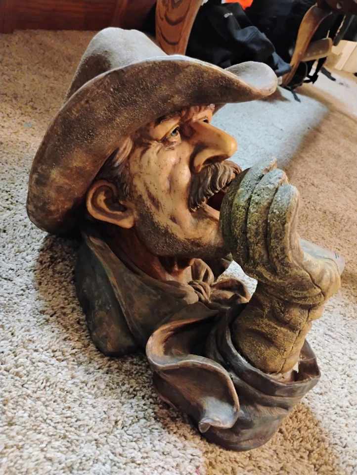 Rustic COWBOY Wine Beer Bottle Holder WESTERN BAR DECOR Unique Gift Hand Painted - Image 1 of 1