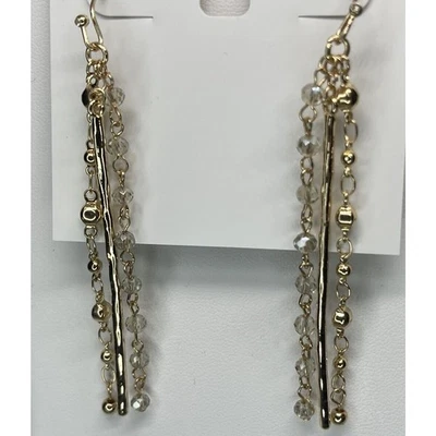 Pendientes colgantes de cuentas en tono dorado impresionantes elegantes estilo de moda brillantes para mujer de moda NUEVO Foto 1 de 4