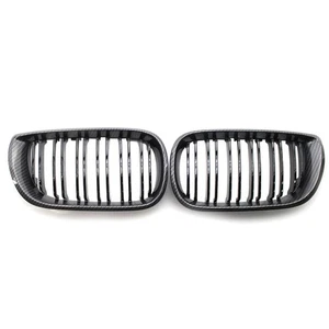 2X Doppelsteg Nieren Kühlergrill Grill Carbon+Schwarz Für BMW 3er E46 2002-2005 - Picture 1 of 5