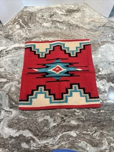 Hermosa funda de almohada tejida vibrante del suroeste 18x18 manta de silla de montar El Paso - Imagen 1 de 10