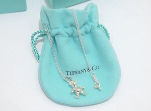 Tiffany & Co. Sterling Silver Teddy Bear Pendant Necklace 16" - Picture 1 of 7