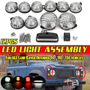 12PC/SET KIT FANALE FARO STOP POSTERIORE A LED PER LAND ROVER DEFENDER 90 110 - Picture 1 of 10
