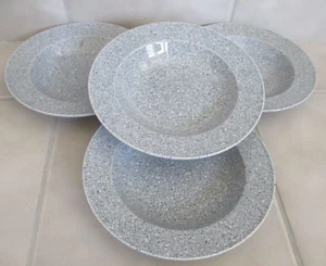 4 Mikasa Ultrastone CU726 Gray 9 1/4" Large Rim Soups Bowls Japan Set of 4 - Picture 1 of 4