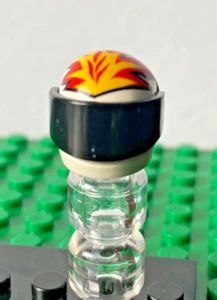 LEGO Part 2446px5 Motorcycle Helmet with Flame Pattern and Black Visor (ext012) - Picture 1 of 4