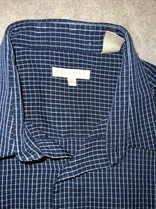 Elliott Shirt Men's Size 17-17 1/2 XL Blue Long Sleeve Button Up Gingham Check - Picture 1 of 6