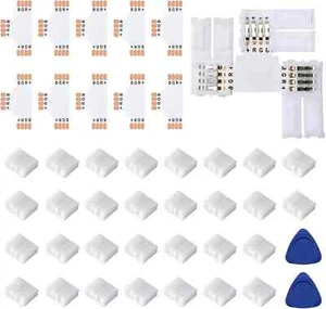 Conectores LED de 4 pines en forma de T, paquete de 10 mm de ancho sin cable sin soldadura sin huecos - Imagen 1 de 7