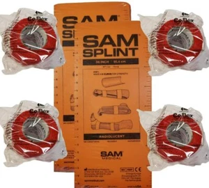 SAM Splint Kit - 36" Flat SAM Splints & 2" x 5yds Cohesive Wraps - Picture 1 of 12