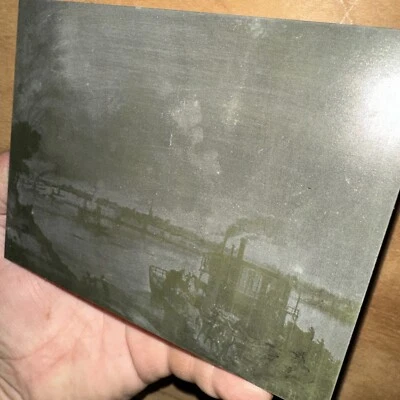 Printing Block “ Port Scene, Ferry With Horses” Amazing Details!! Rare Block￼ - Image 1 of 4