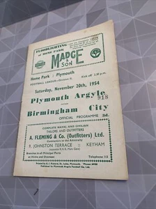 Plymouth Argyle v Birmingham City 20/11/1954 - Picture 1 of 3