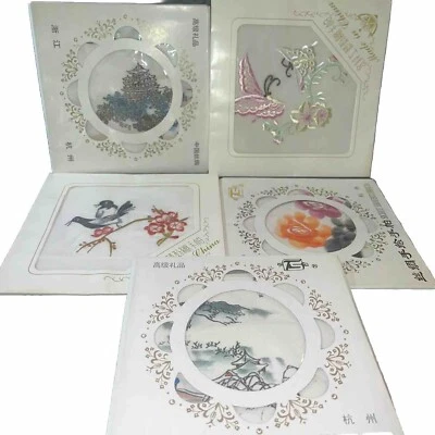 De Colección Pañuelo Pañuelo Pagoda Pájaro Floral Asiático Oriental Japón China Bordado Foto 1 de 4