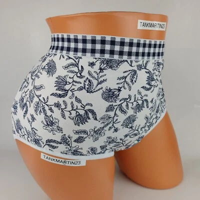 NUEVO CON ETIQUETAS CALZONCIQUE LANE BRYANT ALGODÓN COMPLETO 18/20 PLUS AZUL BLANCO FLORAL CUADROS Foto 1 de 4