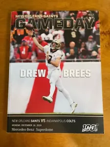 2019 NEW ORLEANS SAINTS NFL GAMEDAY PROGRAM vs COLTS DREW BREES on COVER 10/16 - Picture 1 of 2