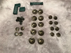 VTG RALPH LAUREN RARE “ FOX HUNTER “ buttons replacement complete set of 18 - Picture 1 of 3